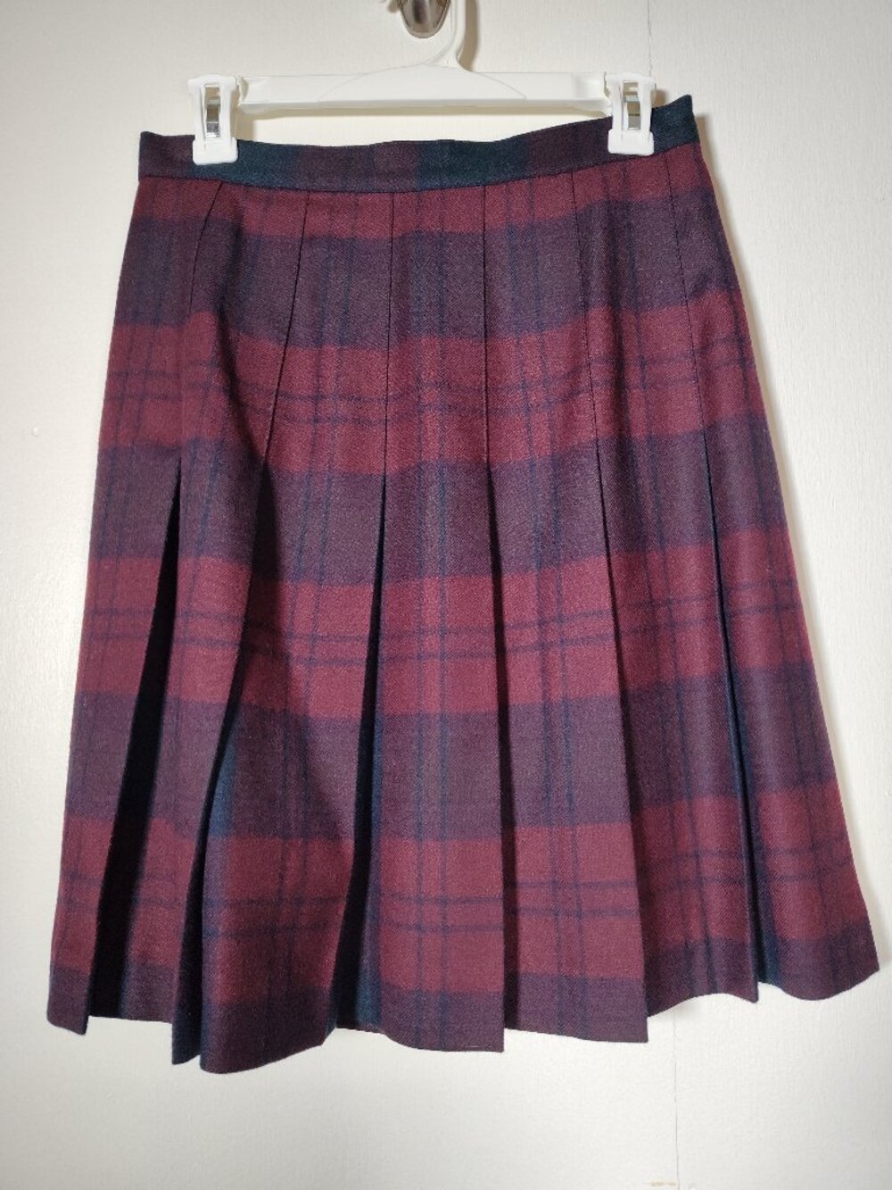 Vintage Giorgio‎ Sant Angelo plaid pleated wool skirt retro academia
